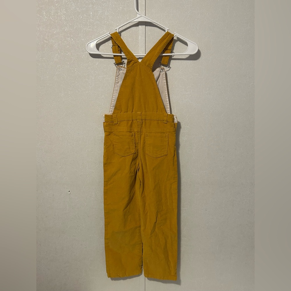 No Brand Girls | Boho Mustard Yellow Overalls with Floral Embroidery | Size 6 - Picture 6 of 6